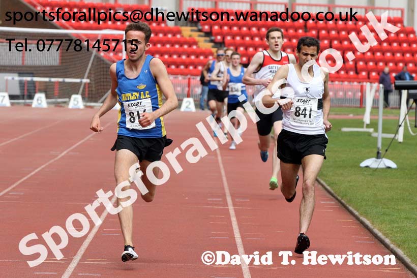 Mens senior 1500 metres, North Eastern Champs, Gateshead Stadium. Photo: David T. Hewitson/Sports for All Pics